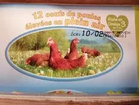 Mängden socker i 12 Oeufs de poules élevées en plein air