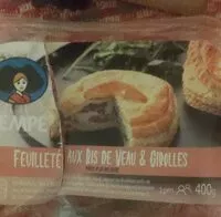 Mängden socker i Feuilleté aux ris de veau et girolles