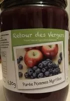 Mängden socker i Purée pommes myrtilles