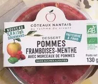 Mängden socker i Dessert Pommes Framboises-Menthe avec morceaux de pommes