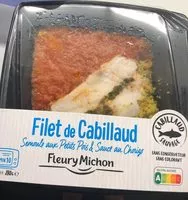 Mängden socker i Filet de Cabillaud semoule, petits pois et sauce chorizo