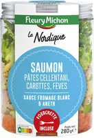 Mängden socker i SALAD JAR - La Nordique - Saumon, pâtes cellentani, carottes, fèves, sauce au fromage blanc et aneth
