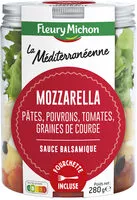 Mängden socker i SALAD'JAR - La Méditéranéenne - Mozzarella, pâtes, poivrons, tomates, graines de courge, sauce balsamique