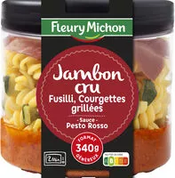 Mängden socker i Jambon cru, fusilli, courgettes grillées, sauce pesto rosso