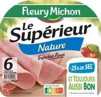 Mängden socker i Le supérieur nature - tranches fines-  25% de sel* - 6 tranches