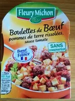 Mängden socker i Boulettes de Bœuf pomme de terre rissolées, sauce tomate