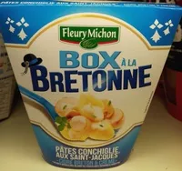 Mängden socker i Box à la Bretonne (Pâtes conchiglie aux Saint-Jacques*, cidre breton & crème)