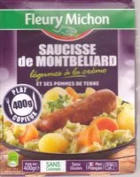Mängden socker i Saucisse de Montbéliard Légumes à la Crème et ses Pommes de Terre
