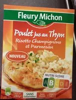 Mängden socker i Poulet jus au thym, risotto champignons et parmesan 