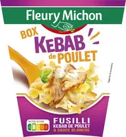 Mängden socker i BOX KEBAB de POULET (fusilli kebab de poulet & sauce blanche)