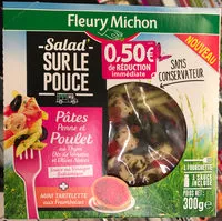 Mängden socker i Salad' sur le pouce Pâtes Penne et Poulet au Thym + Mini tartelette aux Framboises