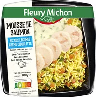 Mängden socker i Mousse de Saumon, riz aux légumes, crème ciboulette