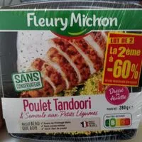 Mängden socker i Poulet tandoori & semoule aux petits légumes lot de 2