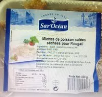 Mängden socker i Miettes de poisson salées sechées pour rougail