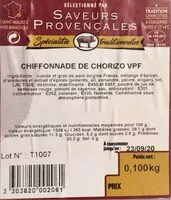 Mängden socker i Chiffonnade de Chorizo