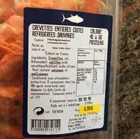 Mängden socker i Crevettes entieres cuites sauvages