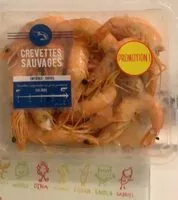 Mängden socker i Crevettes sauvages entieres cuites