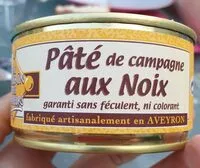 Mängden socker i Pâté de campagne aux noix