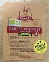 Mängden socker i Crêpes fraîches de froment BIO