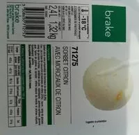 Mängden socker i Sorbet citron avec morceaux de citron