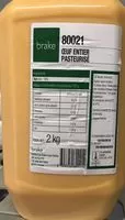 Mängden socker i Oeuf entier pasteurisé