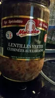 Mängden socker i Lentilles vertes cuisinees aux lardons, le bocal de