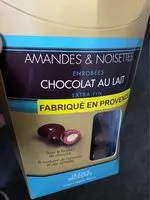Mängden socker i Amandes et noisettes emrobees de chocolat