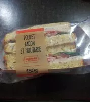 Mängden socker i Sandwich poulet bacon et moutarde
