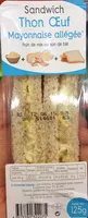 Mängden socker i Sandwich thon oeuf mayonnaise allégée