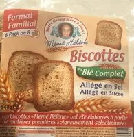 Mängden socker i Biscottes au blé complet
