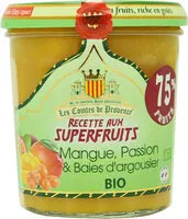 Mängden socker i Confiture Mangues Passion Argousier BIO