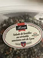 Mängden socker i Salade de lentilles au saucisson de Lyon sauce Beaujolaise