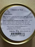 Mängden socker i Rillettes de thon