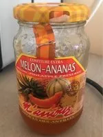 Mängden socker i Confirure Extra Melon-ananas