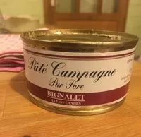 Mängden socker i Paté campagne pur porc