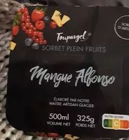 Mängden socker i Sorbet plein fruits Mangue Alfonso