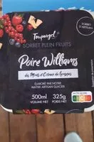 Mängden socker i Sorbet plein fruit à la poire