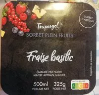 Mängden socker i Sorbet pleins fruits Fraise Basilic