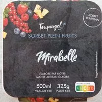 Mängden socker i Sorbet plein fruits mirabelle