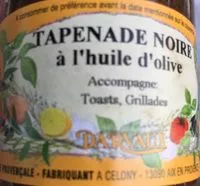 Mängden socker i Tapenade noir a l'huile d'olive