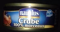 Mängden socker i Nautilius Crabe 100% morceaux 60 g net égoutté