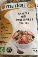 Mängden socker i Granola miel,cranberries er graines