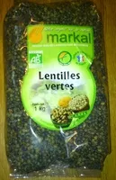 Mängden socker i Lentilles vertes Bio - 1 kg - Markal