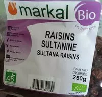 Mängden socker i Raisins Sultanines Bio - 250G - Markal