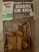 Mängden socker i Crackers 3 graines sésame lin chia