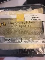 Mängden socker i Lasagne fraiche a la bolognaise