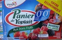 Mängden socker i Panier de Yoplait (0 % MG, 0 % Sucres ajoutés) - (Cerise, Fraise, Framboise, Mûre) 8 Pots