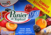 Mängden socker i Panier de Yoplait, Fraise, Mûre, Cerise, Pêche, Abricot, Ananas