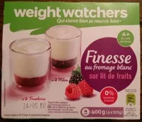 Mängden socker i finesse au fromage blanc sur lit de fruits (framboise, mûre)