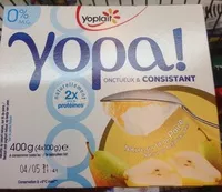 Mängden socker i Yopa! Nature sur lit de Poire (0% MG)